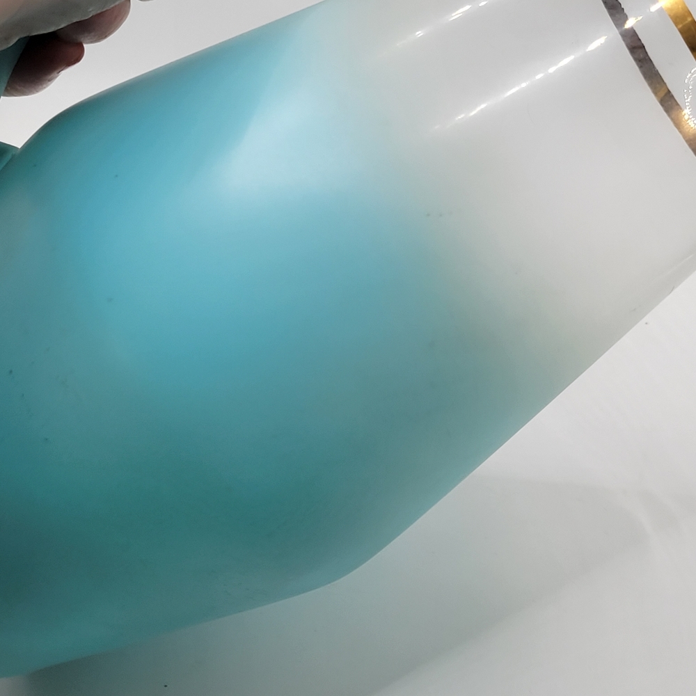 VTG Blue Bleno Pitcher | Gold Trim | 9.5" - Picture 2 of 11